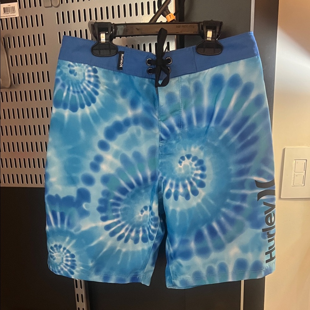 Hurley Blue Tie-Dye Board Shorts boys size 10